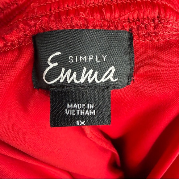 NWT Simply Emma SKIRT Red Lace Knee Length Pencil Sz 1X Form Fitting - Picture 7 of 9